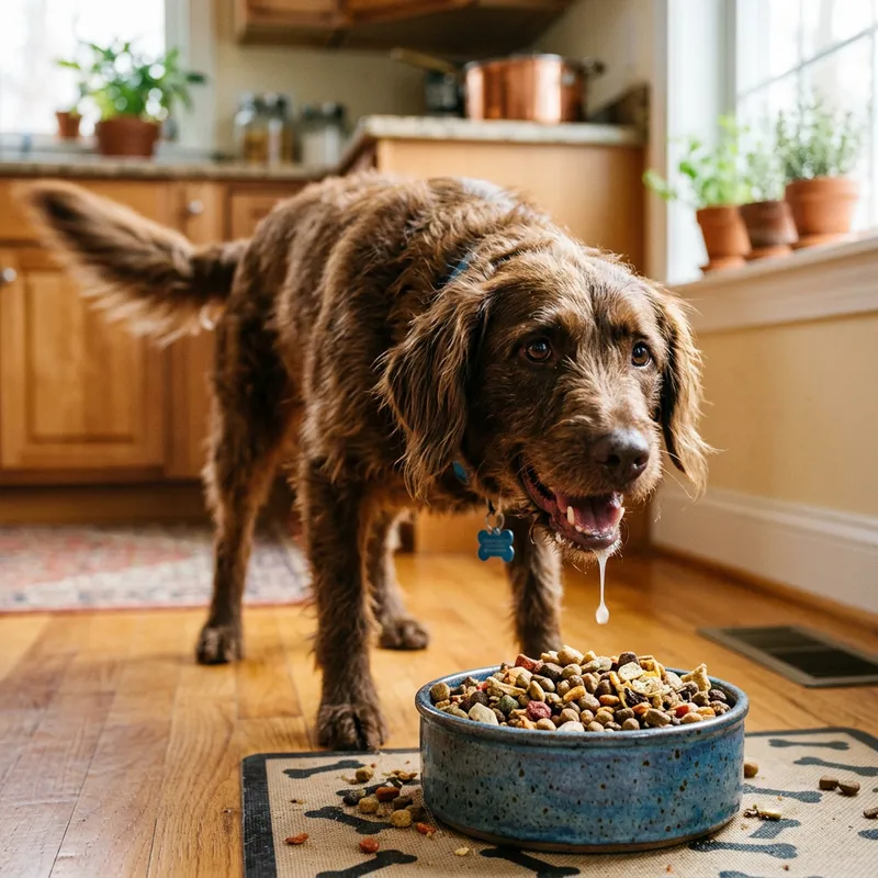 Adorable Dog Enjoying Delicious Food | Website Name