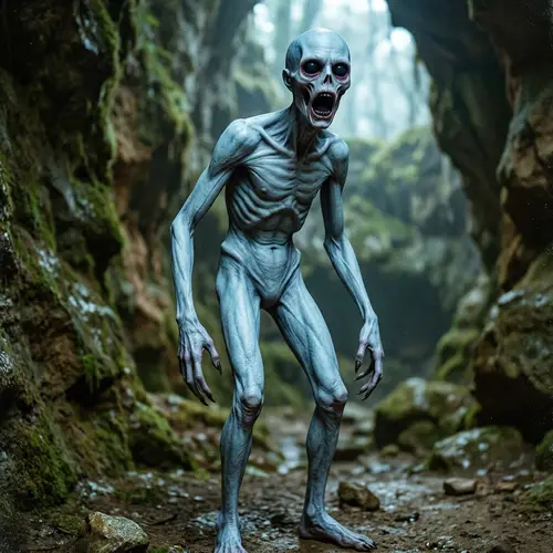 Mysterious 6ft Creature: Pale Blue Horror