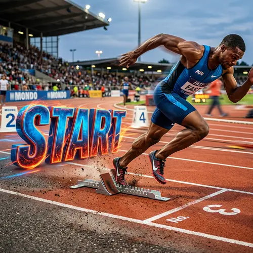 Dynamic 'Start' Word Image for Energetic Beginnings