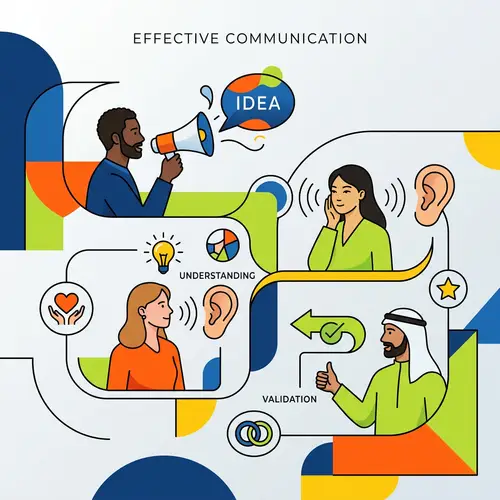 Effective Communication Scene with Diverse Characters | Minimalist Design