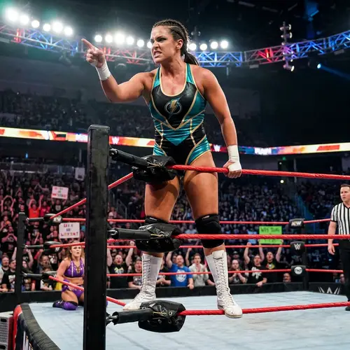 Female Professional Wrestler in High Cut Leotard