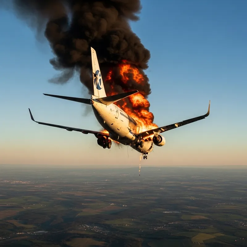 AI-Generated Image of a Burning Airplane