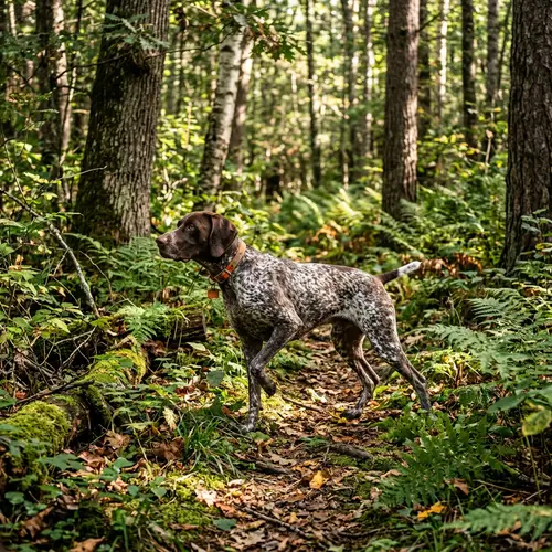 Majestic Hunting Dog in Forest Setting - Ready for Action