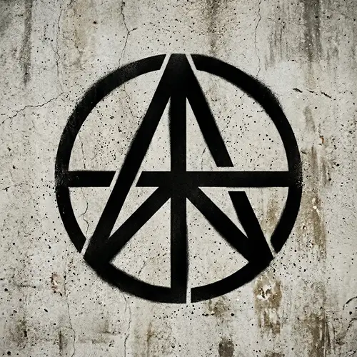 Unique Peace and Anarchy Stencil Design