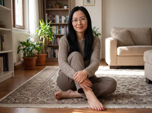38-Year-Old Chinese Woman with Silver Glasses