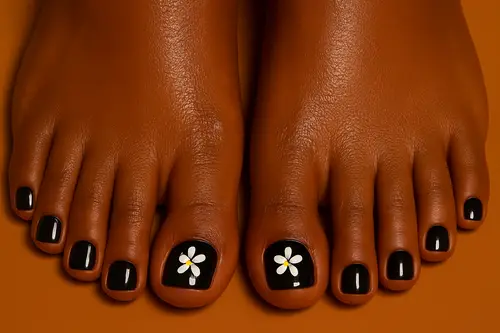 Stylish Indian Woman's Feet with Flower Art