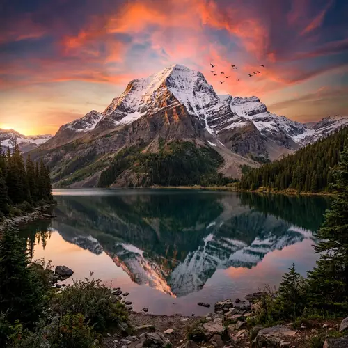 Majestic Mountain at Sunset | Breathtaking Natural Landscape View