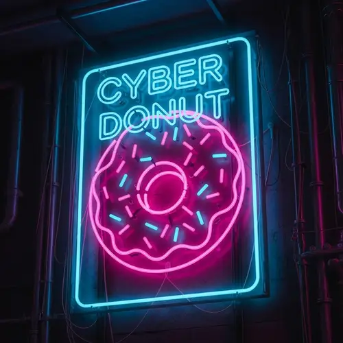 Cyber Donut Neon Sign - Cyberpunk Art & Lighting