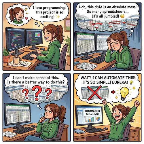 Empowering Work: Brown-Haired Girl's Comic Journey