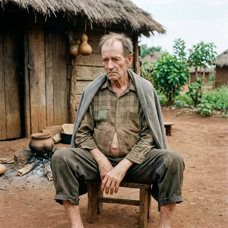 Elderly Man Suffering from Kwashiorkor: A Striking Image Elderly Man Suffering from Kwashiorkor: A Striking Image