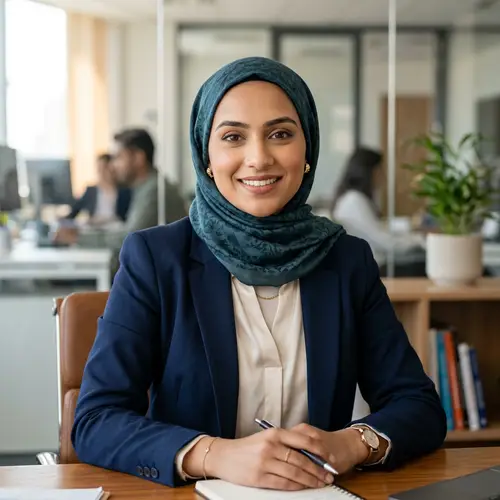 Professional Portrait of a Stylish Hijab-Wearing Woman