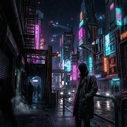 Retro-Futuristic Cityscape: A Journey Through Time and Memory