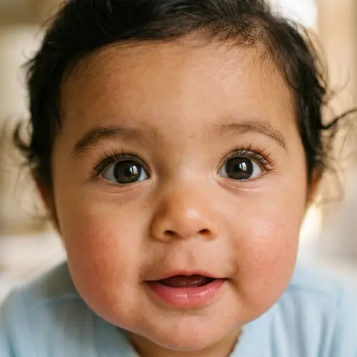 Adorable Hispanic Baby in Pastel-Colored Onesie | Baby Portrait