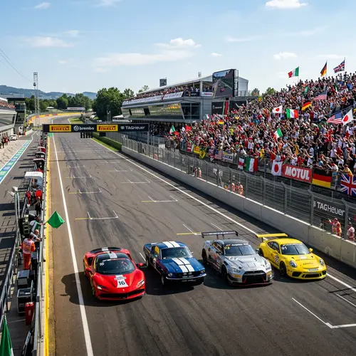 High-Performance Sports Cars at the Racetrack