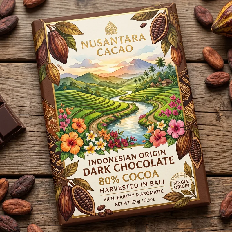 Indonesian Landscape Inspired Chocolate Bar Packaging