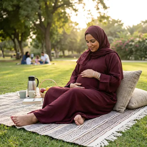 Beautiful Arab Pregnant Woman in Abaya