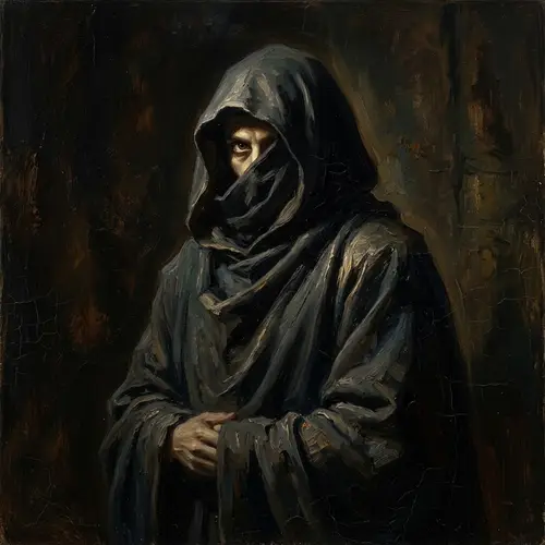 Enigmatic Gothic Figure in Flowing Cloak | Dramatic Digital Painting