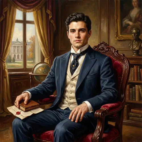 Classic Presidential Portrait of a Young Man