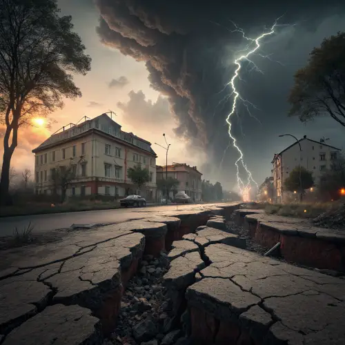 Major Earthquake: Earth Cracking and Splitting