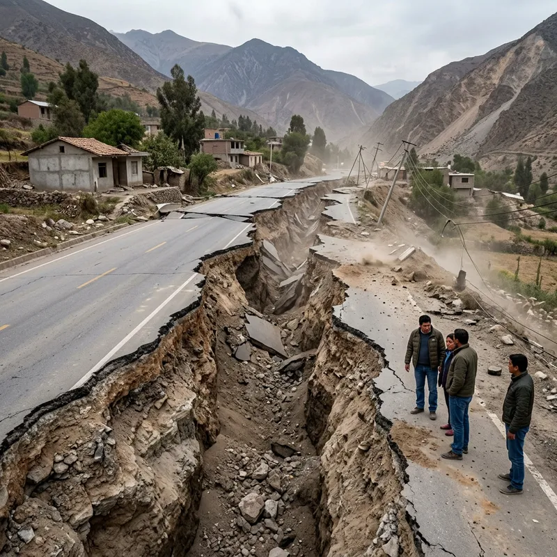 Major Earthquake: Earth Cracking and Splitting