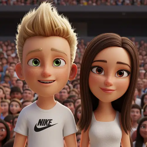 Pixar-style Happy Couple at Concert