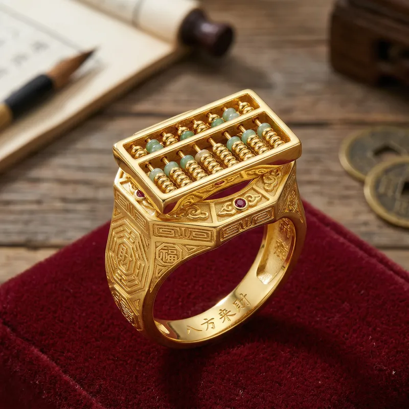Lucky 8-Bead Abacus Ring - Wealth Attraction