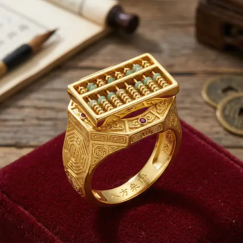 Lucky 8-Bead Abacus Ring - Wealth Attraction