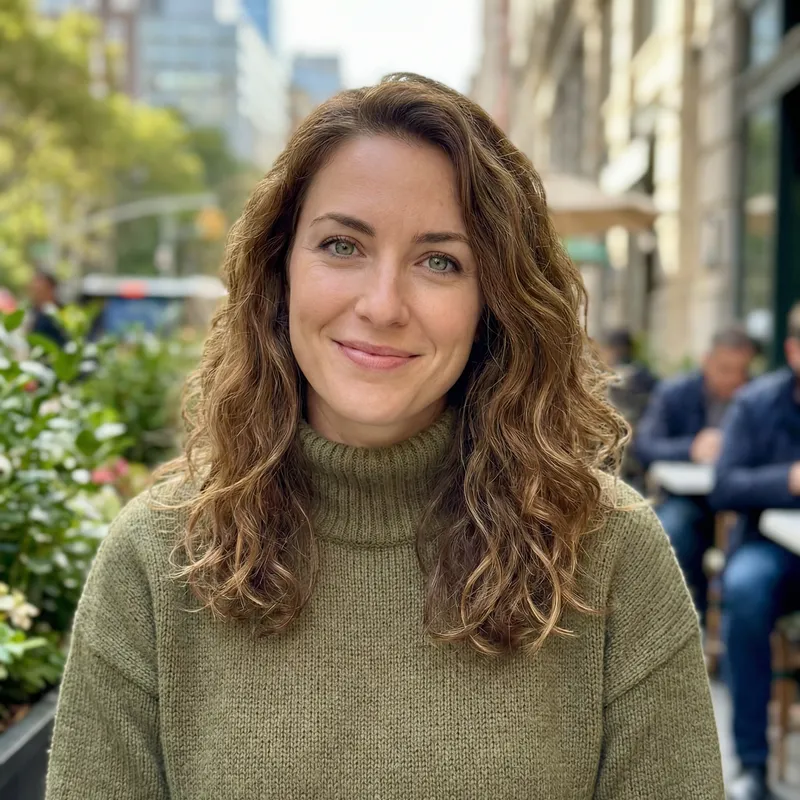Beautiful Woman with Green Eyes and Chestnut Hair