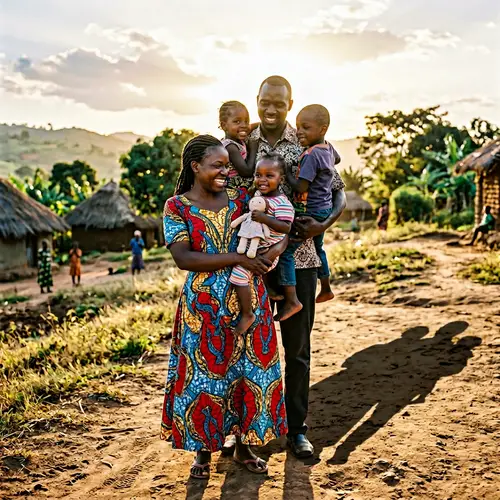 African Descent Family Portrait of Love and Unity