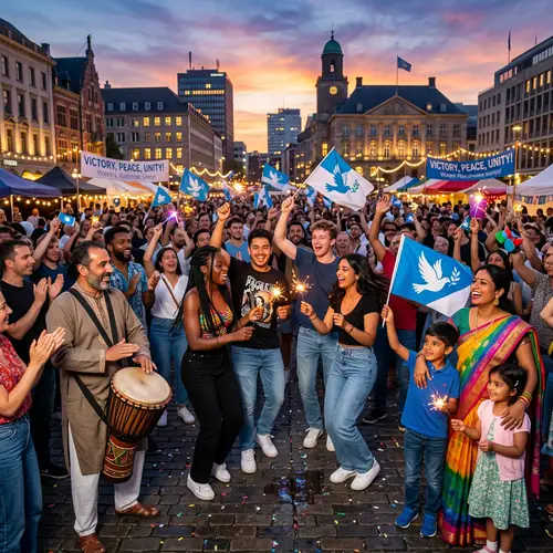 Celebrating Unity and Triumph in a Diverse City Setting