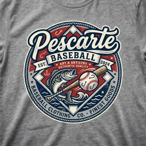 PescArte Baseball T-Shirt Logo Design
