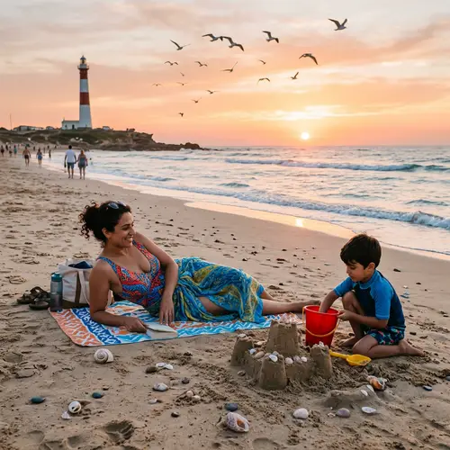 Beach Day with Middle-Eastern Mother and Son: Quality Family Time