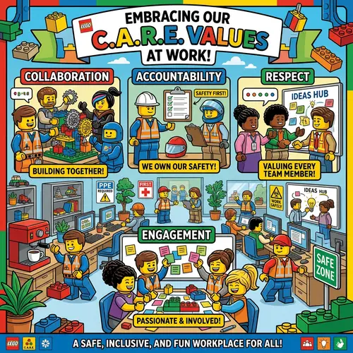 LEGO Teamwork: Embracing C.A.R.E. Values in the Workplace