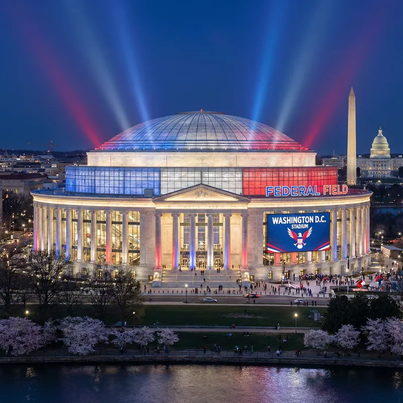 Modern Washington DC Stadium with Stunning Lights