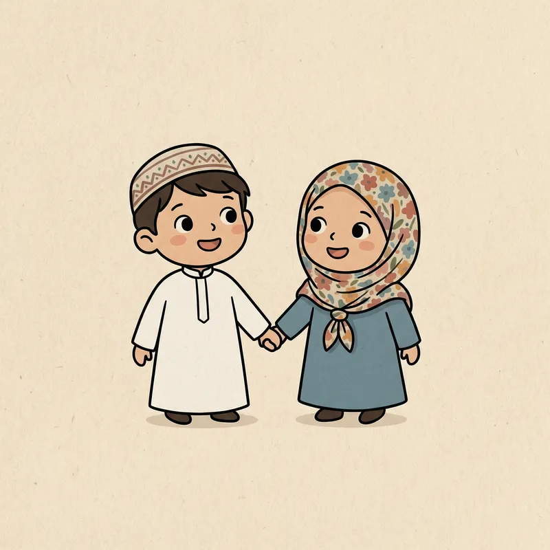 Minimalist Shia Muslim Boy and Girl