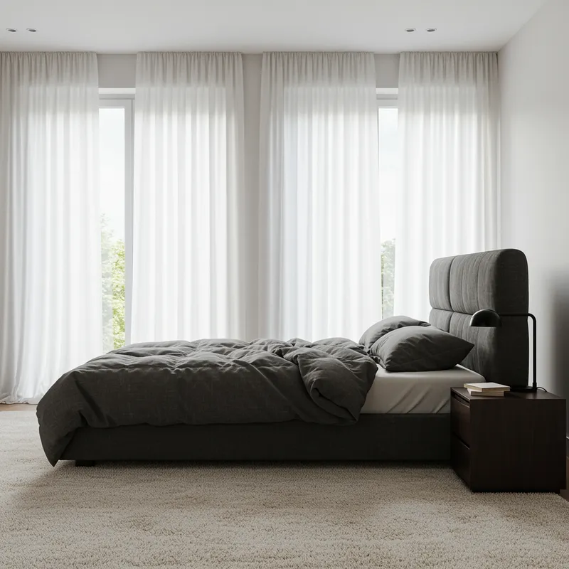 Cozy Bedroom with Two Windows and Nightstand