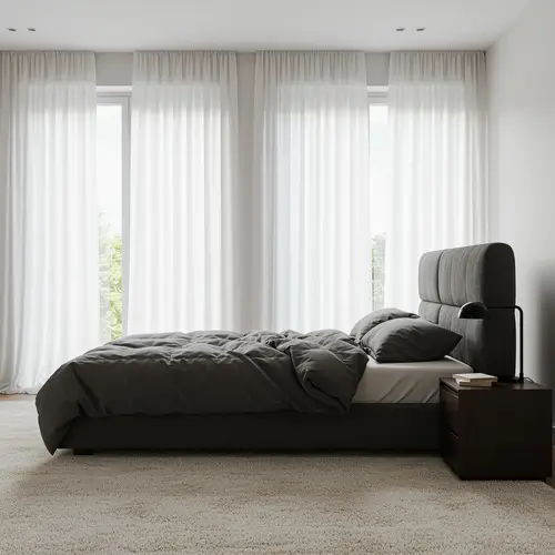 Cozy Bedroom with Two Windows and Nightstand