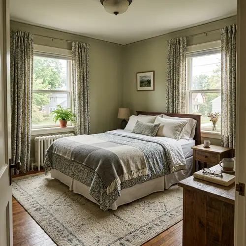Cozy Bedroom with Two Windows and Nightstand