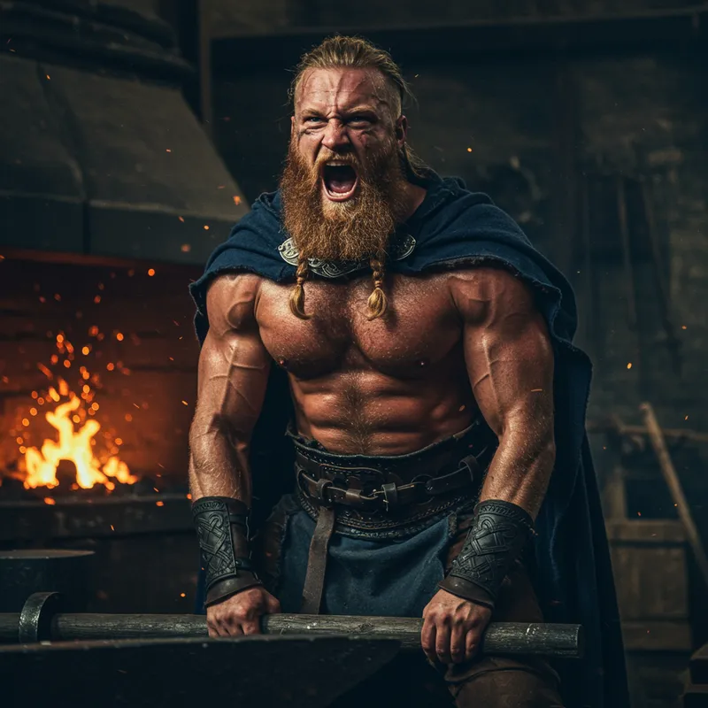 Muscular Viking Deadlifting with Power and Strength Muscular Viking Deadlifting with Power and Strength