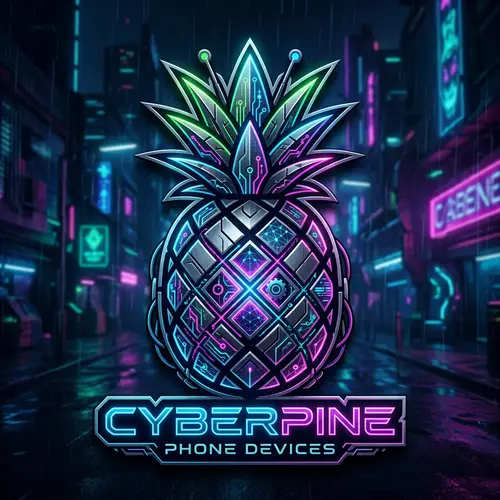 Cyberpunk Style Pineapple Logo | Futuristic Design
