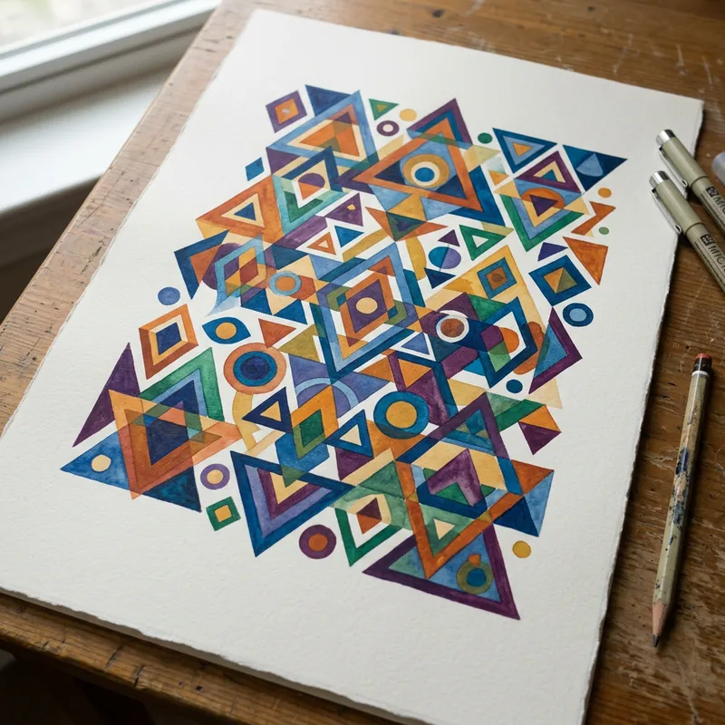 Abstract Concept of Hurensohn in Colorful Geometric Patterns