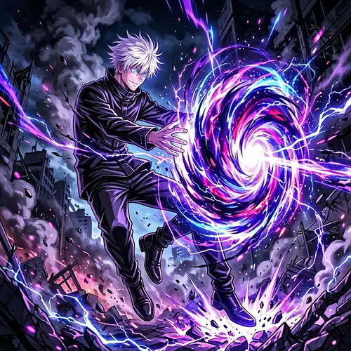 Hyper-Realistic Satoru Gojo Anime Illustration