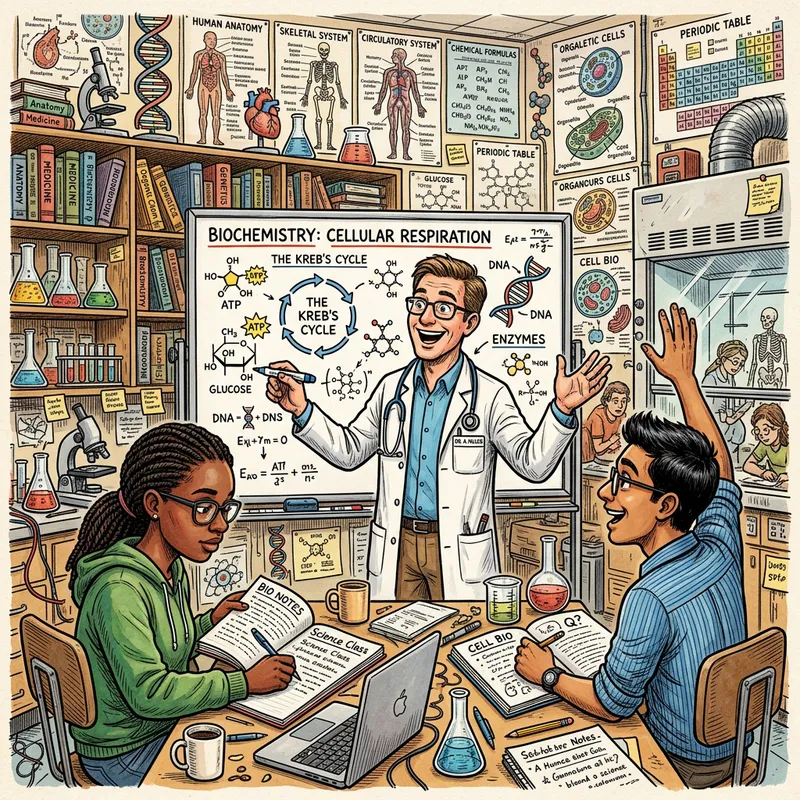 Doctor Teaching Science to Students | Medical Classroom Doodle Doctor Teaching Science to Students | Medical Classroom Doodle