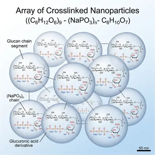 Crosslinked Nanoparticles of C6H12O6 and NaPO3