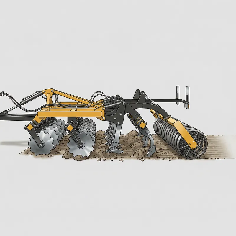 Realistic Agricultural Cultivator Illustration