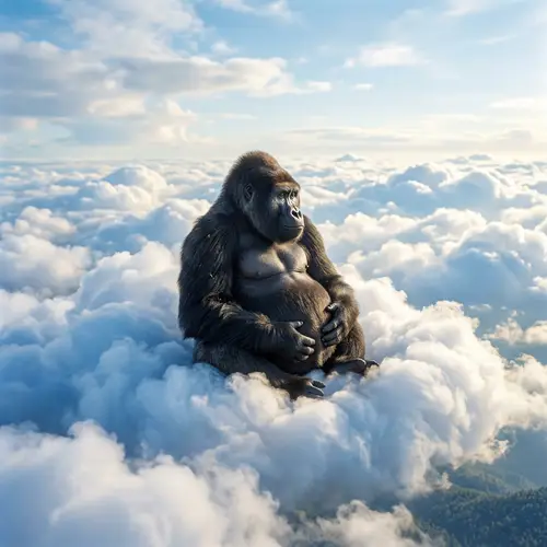Pregnant Gorilla in the Clouds