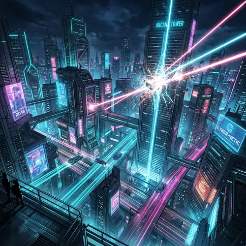 Futuristic Cyberpunk Cityscape Illustration