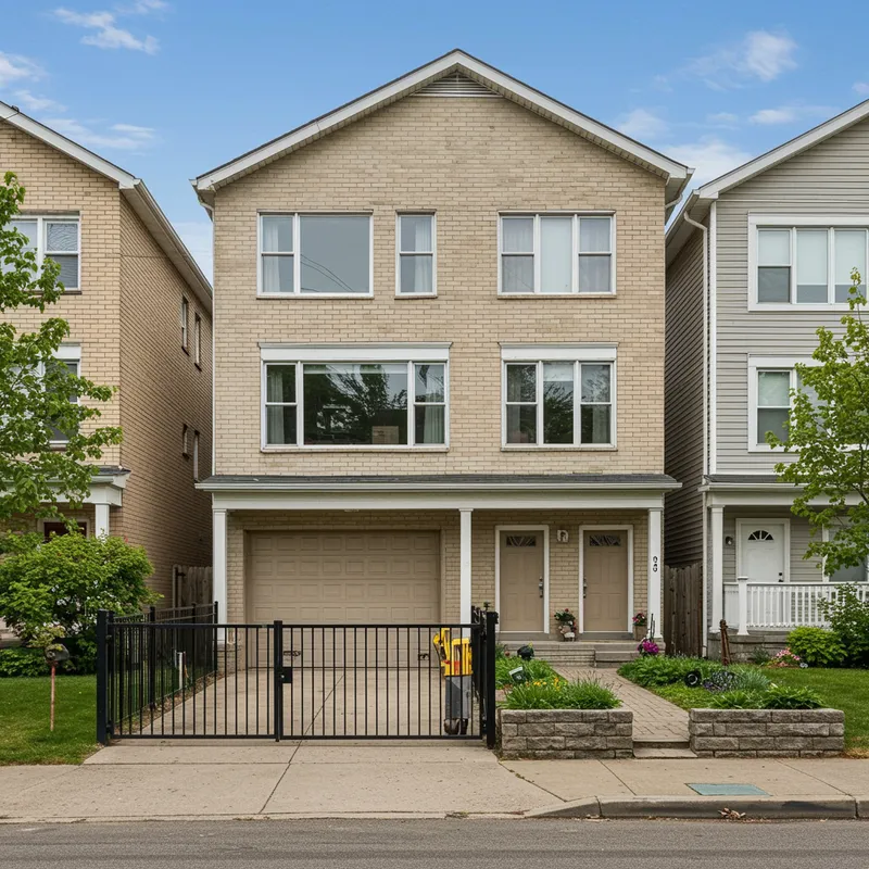 3-Story Multifamily Home with Garage and Garden
