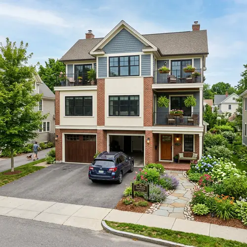 3-Story Multifamily Home with Garage and Garden
