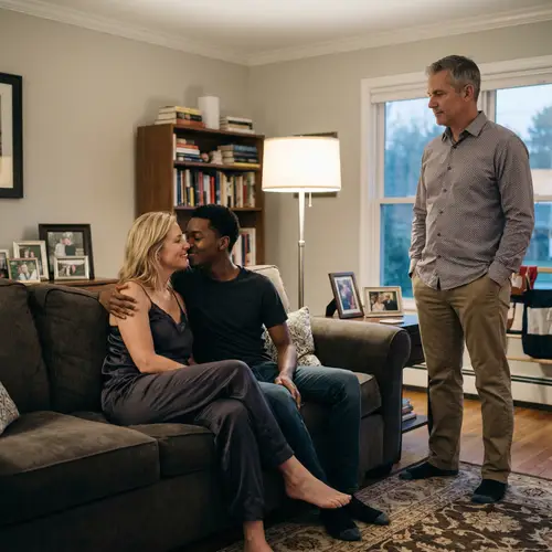 Cuckold Fantasy: A Bold Encounter on the Couch